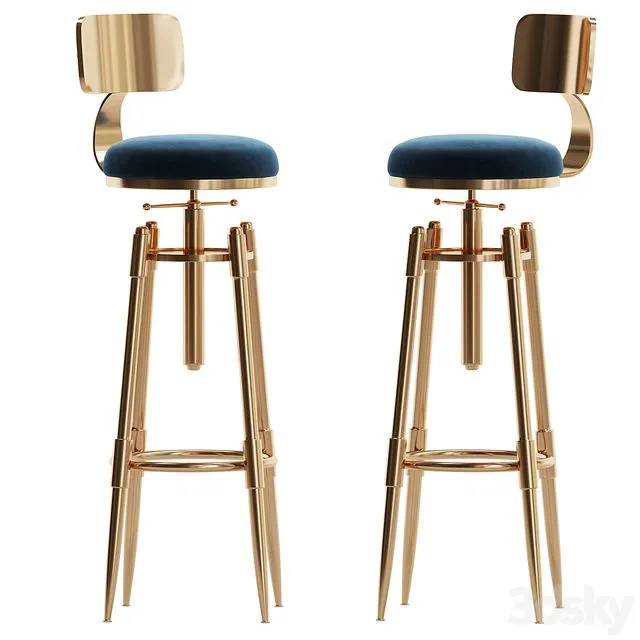 Adjustable Counter Height Bar Stools 3D Model