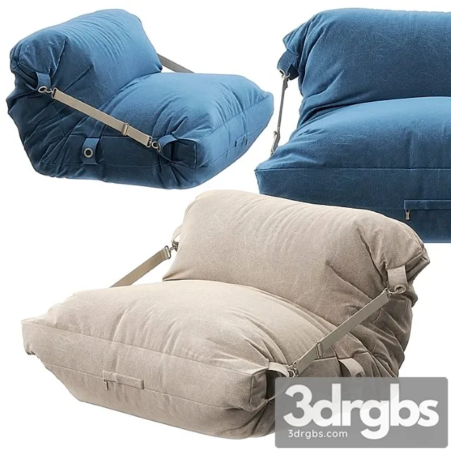 Adjustable gray bean bag chair bu crate & barrel kids 3D Model Free