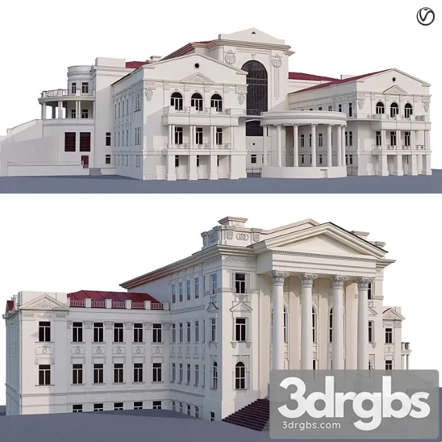Administrative City Building 3D Model Free