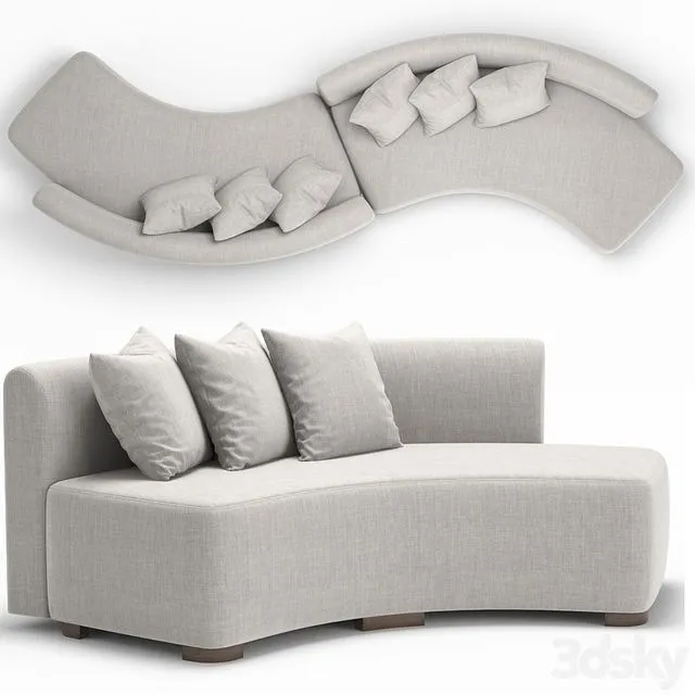 Adriana Hoyos Galapagos Curved Sofa 300 3D Model