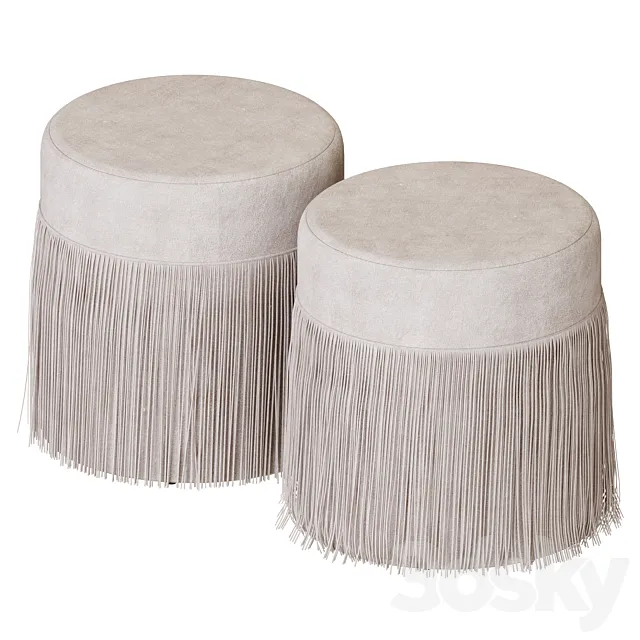 Adriana Westwign muslin pouf 3D Model