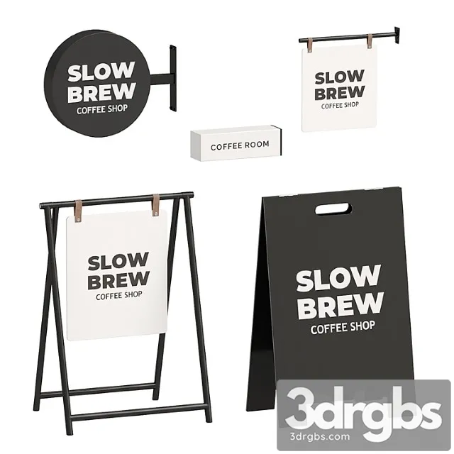 Advertising coffeeshop 3D Model Download
