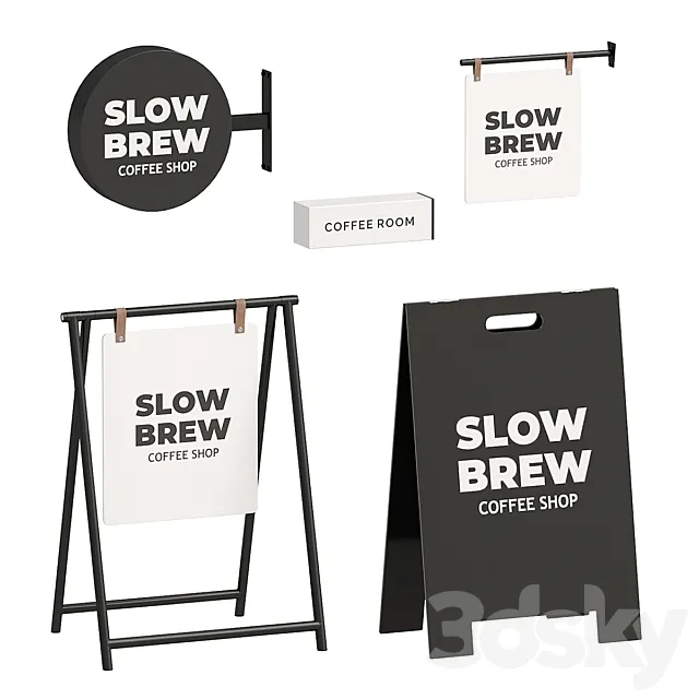 Advertising coffeeshop 3D Model