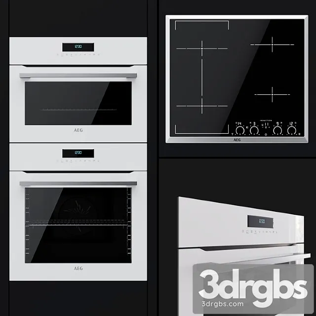 Aeg - an oven bcr742350w a compact oven kmr761000w and a hob ikk64545xb 2 3D Model Free