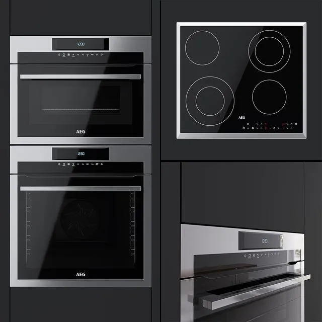 AEG - an oven BPM742320M a compact oven KMM761000M and a hob HK563402XB 3D Model