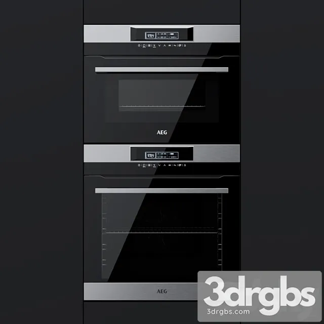 Aeg - an oven bpr742320m and a compact oven kmr761000m 2 3D Model Free