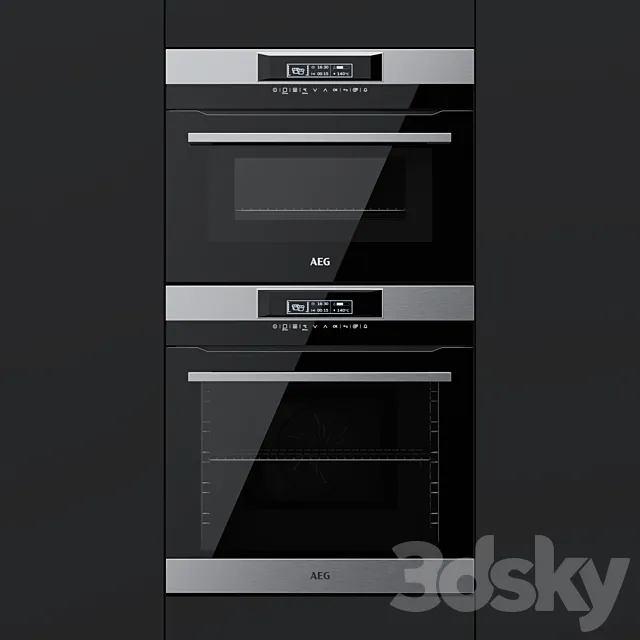 AEG - an oven BPR742320M and a compact oven KMR761000M 3D Model