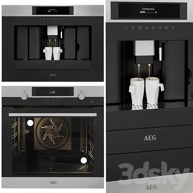 AEG Espresso Coffee Machine and SteamBake Oven 3D Model