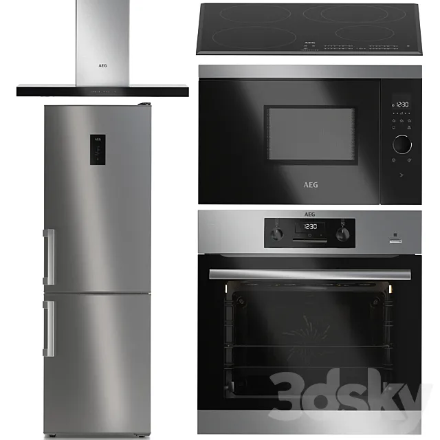 AEG kitchen appliances set 2 3DModel