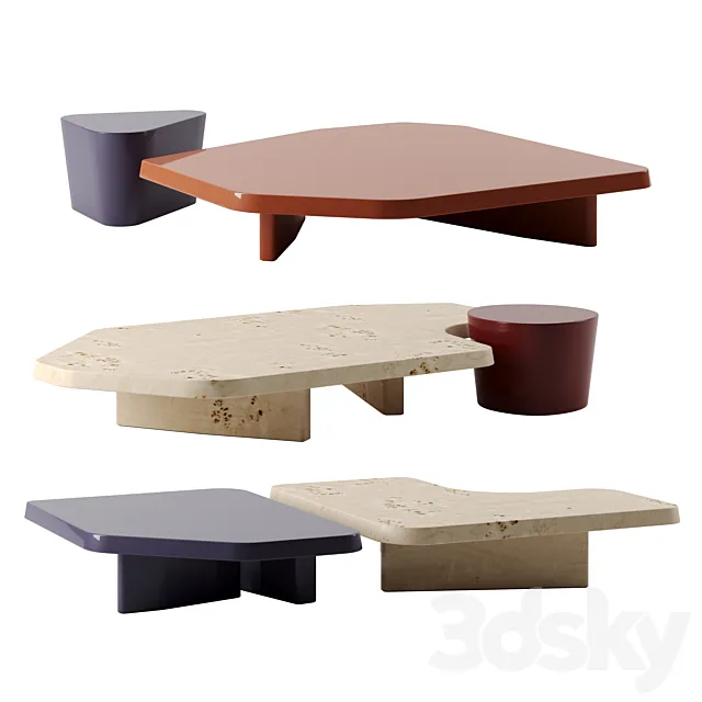 Aegates coffee tables by Baxter 3D Model