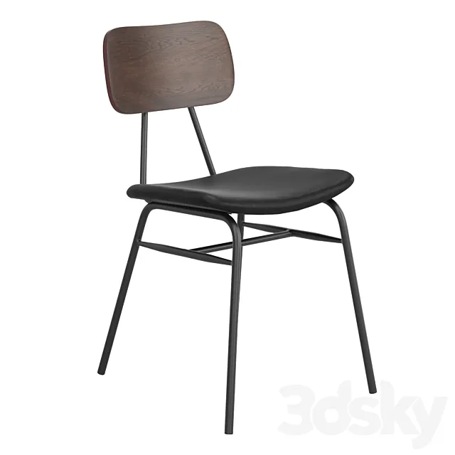 Aeon Black Faux Leather Dining Chair 3D Model