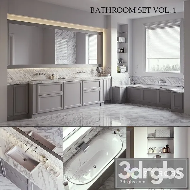 Aeterna Bathroom Set 3D Model Free