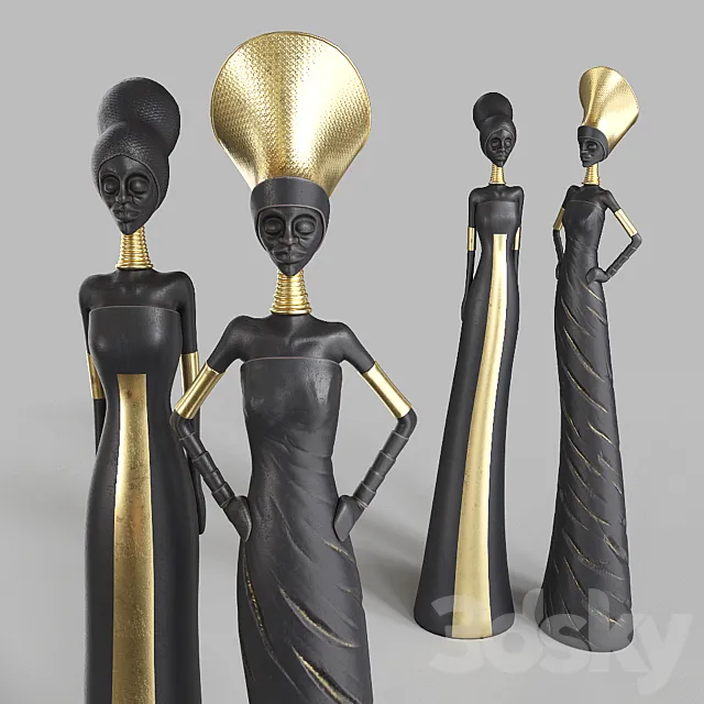 African Girls statuette 3DModel
