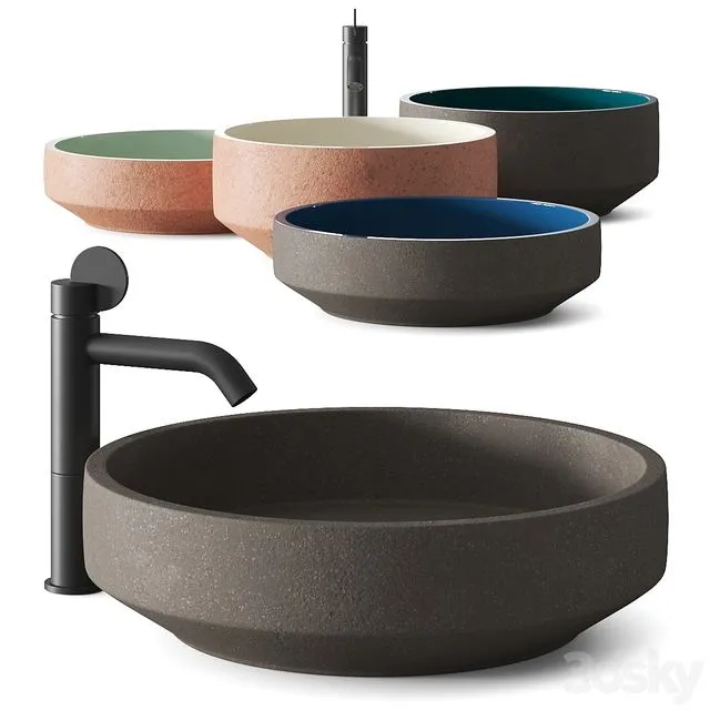 Agape Cenote Washbasins & Lemon Taps 3D Model
