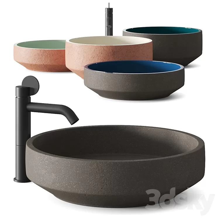 Agape Cenote Washbasins & Lemon Taps 3D Model Free