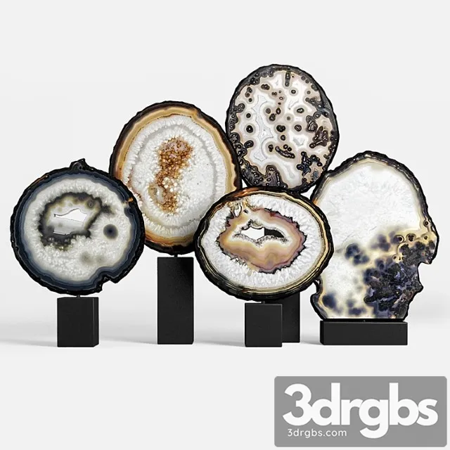 Agate decor set 03 3D Model Free