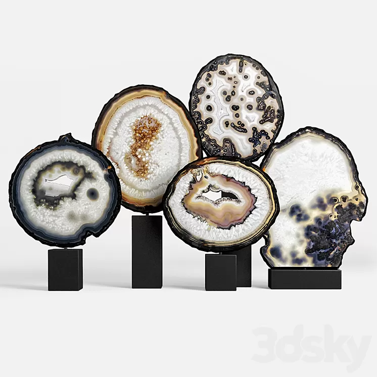 agate decor set 03 3D Model