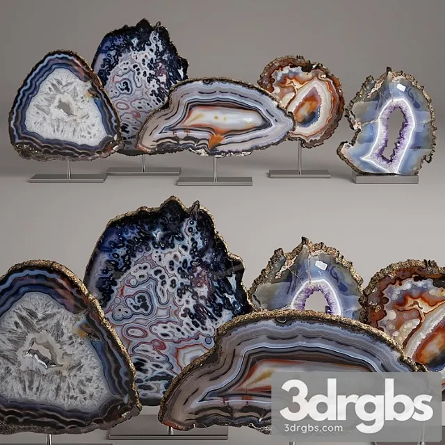 Agate Decor Set 3D Model Free