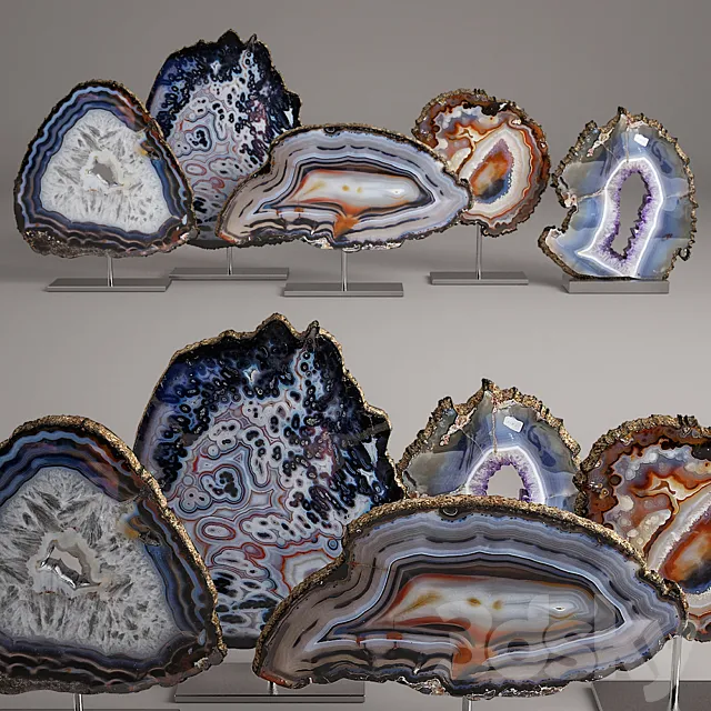 agate decor set 3D Model