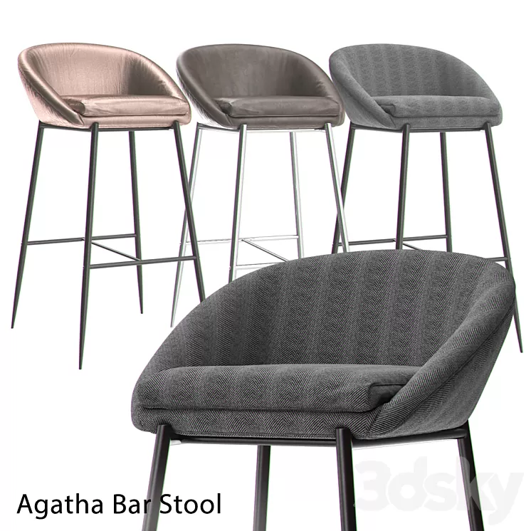 AGATHA Bar Stool 3D Model