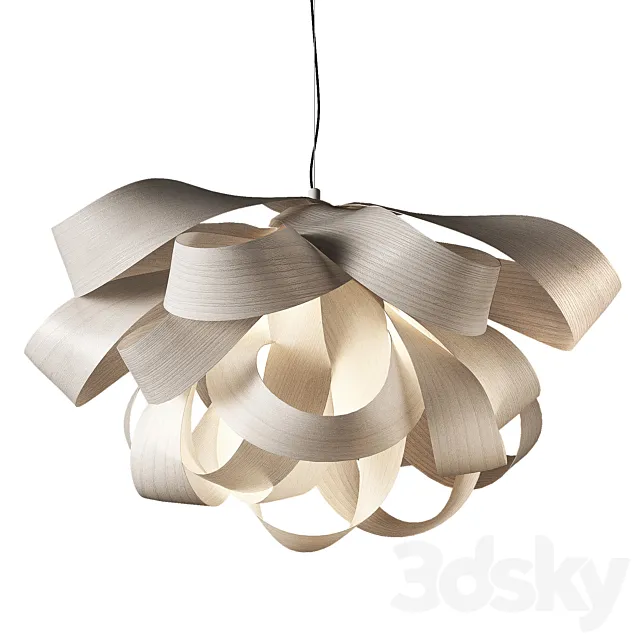 Agatha by LZF. Pendant with Solid Wood Shade 3D Model