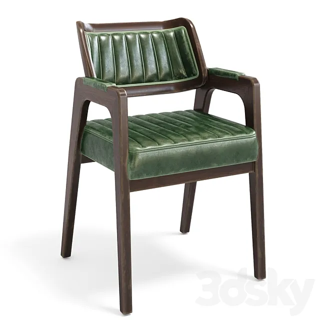 Aged chair Leta Notre Wicker with rattan back 3D Model