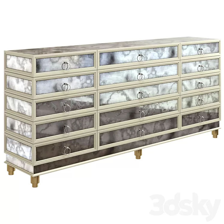 Aged Mirrored Dresser Iris by Rooma Design 3D Model
