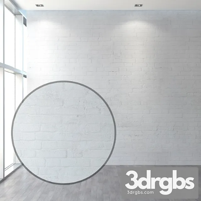 Aged White Brick Masonry 1 3D Model Free