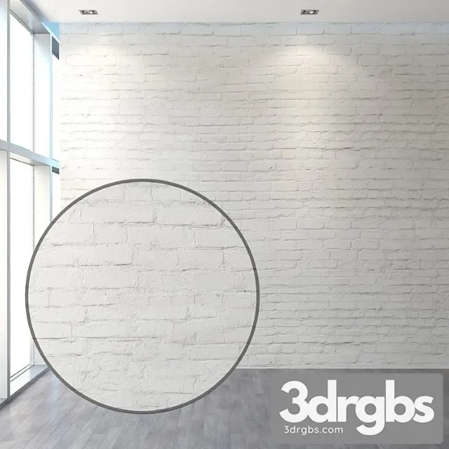 Aged White Brick Masonry 3D Model Free