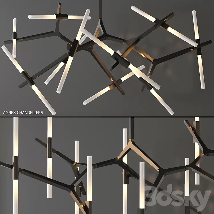 Agnes Chandelier - 20 Lights by Roll & Hill 3D Model