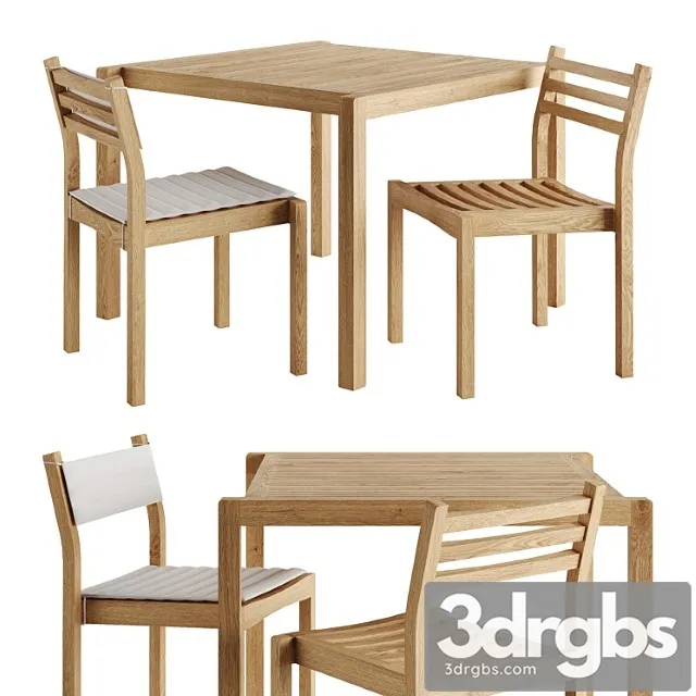 Ah902 And Ah501 Outdoor Dining Set By Carl Hansen 3D Model Free