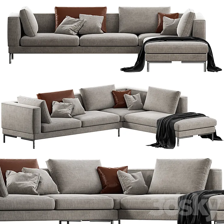 Aikon Lounge loungebank 3D Model Free