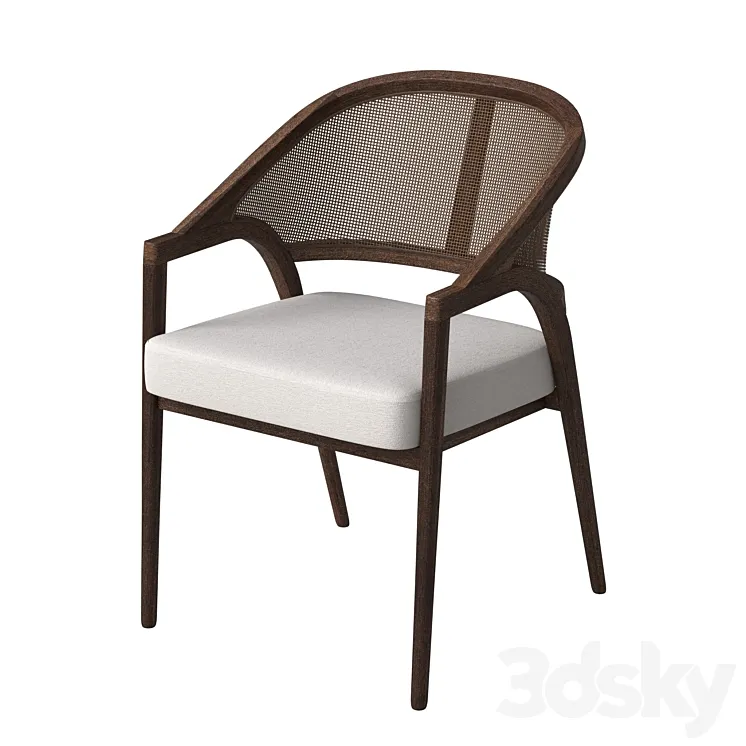 Aimee Dining Arm Chair in Cinder 3D Model Free