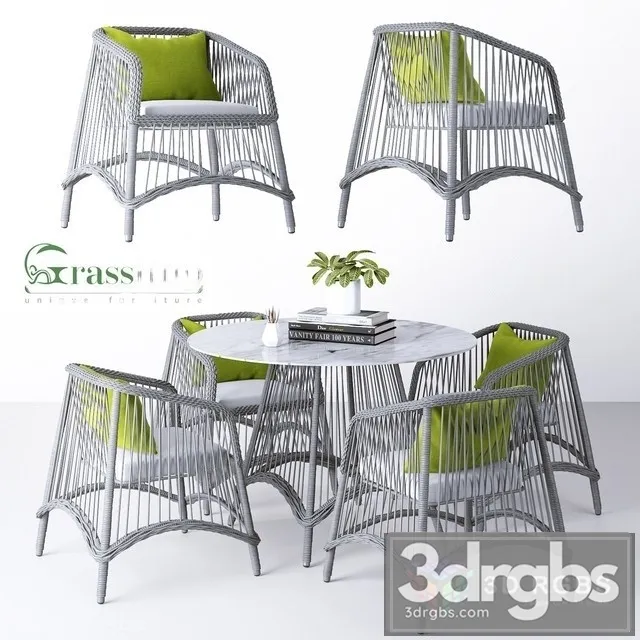 Aira Dining Set 3D Model Free