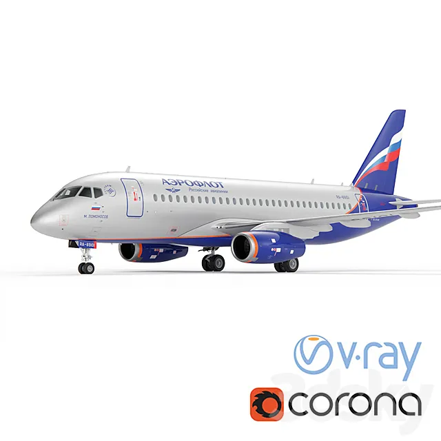 Aircraft SSJ-100 Aeroflot 3DModel