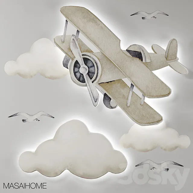 "Airplane and cloud" OM 3D Model