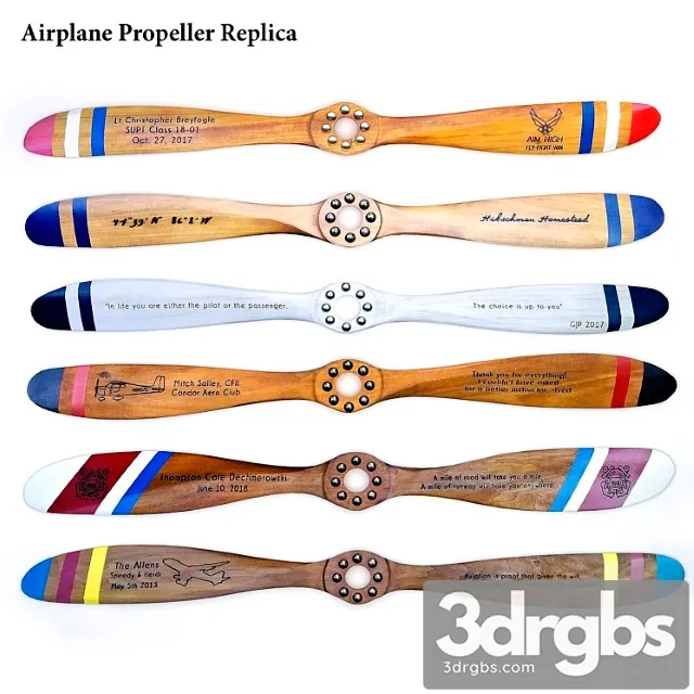 Airplane propeller replica 3D Model Free