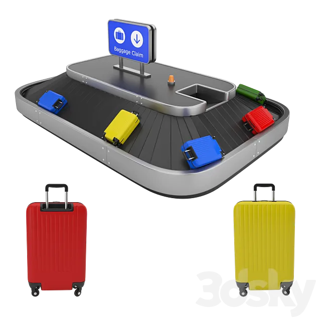 Airport baggage claim 3D Model