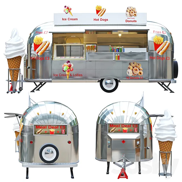 Airstream food truck 3D Model