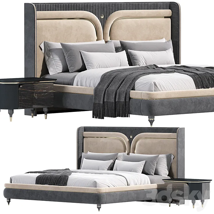 Akron Luxury Bed 3D Model Free