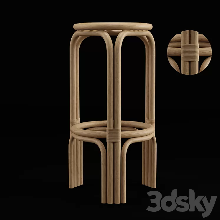 Alache Bar Stool (high) 3D Model