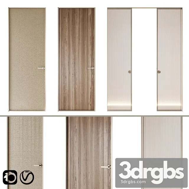 Aladin swing mono and pocket door by glas italia set 02 3D Model Free
