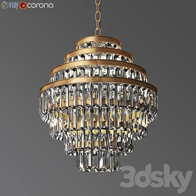Alaine Crystal Medium Pendant RH 3DModel