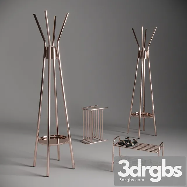 Alana coat stand 2 3D Model Free
