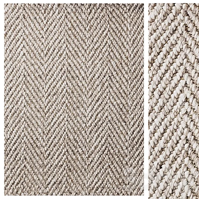 Alannis Herringbone Wool & Hemp Rug 3D Model