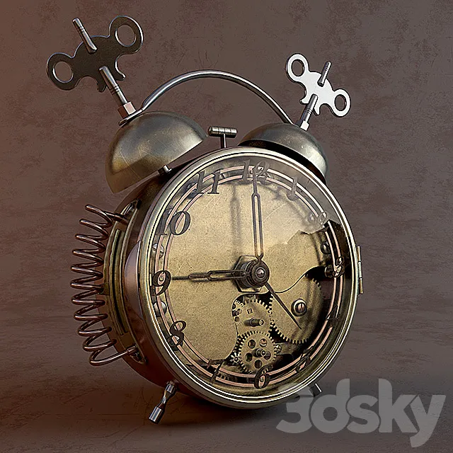 Alarm Clock Steampunk 3D Model