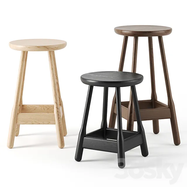 Albert stools by Massproductions 3D Model