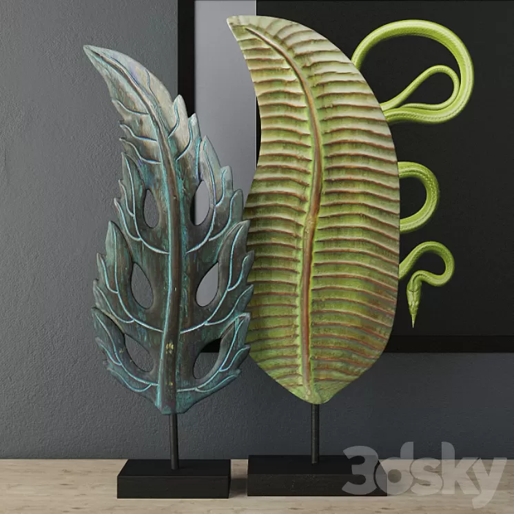Albesia Wood Leaf Decoration 3D Model