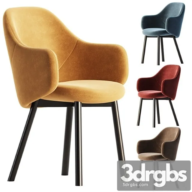 Albu Easy Chair With Armrests By Ton 2 3D Model Free