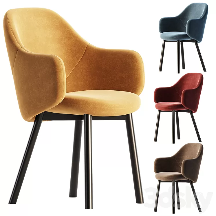 ALBU Easy chair with armrests By TON 3D Model Free